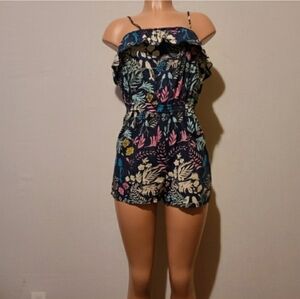 Mossimo Floral Off-Shoulder Romper Size S/P
